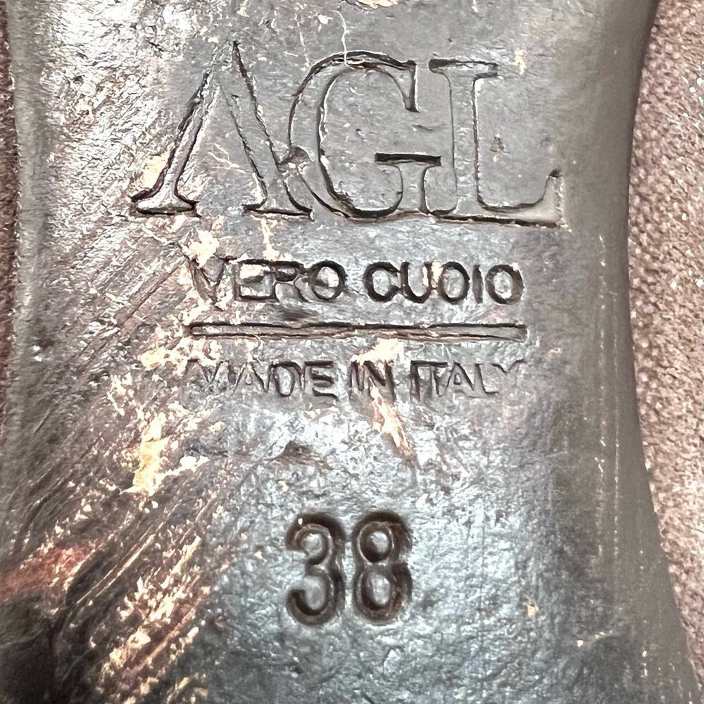 AGL Attilio Giusti Leombruni Brown Leather Cap Toe Flats Women’s 38 - Picture 12 of 13